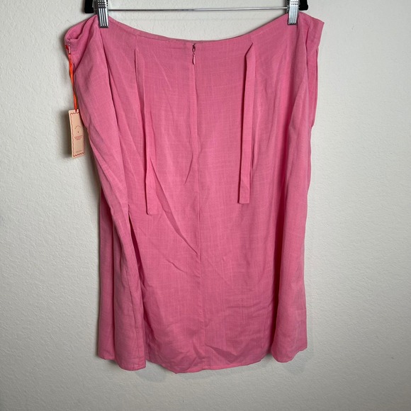 Lovefool Pink Mini Skirt Lined Slit Rayon Blend Casual 2X - Picture 8 of 10